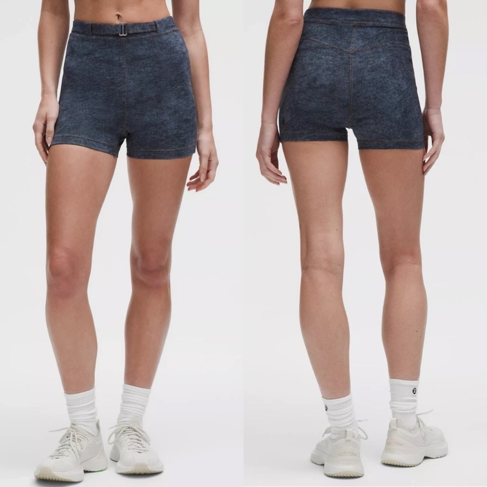 Lululemon Everlux Denim-Print Short 3" Women’s Size 14